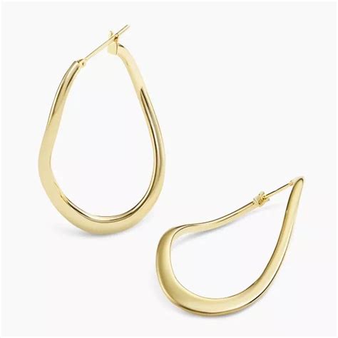 18ct Yellow Gold Oval Hoop Earrings Cerrone Jewellers