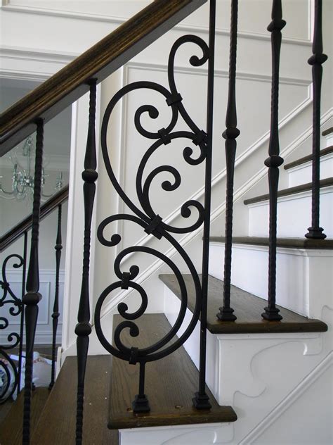 Wood Stairs And Rails And Iron Balusters Wood Handrail With Custom