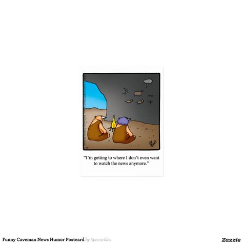 Funny Caveman News Humor Postcard | Zazzle