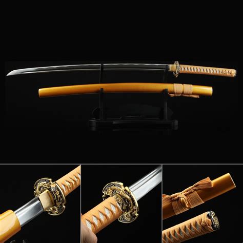 Gold Dragon Katana Full Tang Real Japanese Samurai Swords - TrueKatana