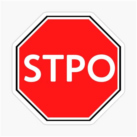 STPO Sign Slighty Off Designs Sticker By SlightyOff Redbubble