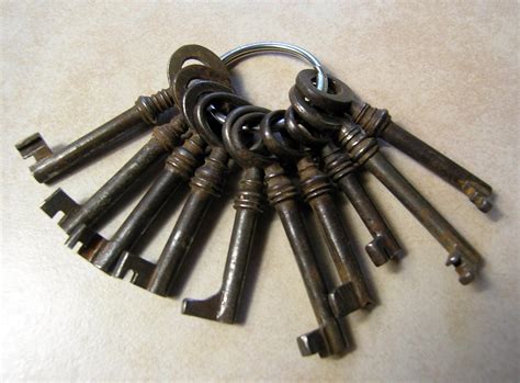 Antique Skeleton Keys 10 Vintage Steel Skeleton Keys