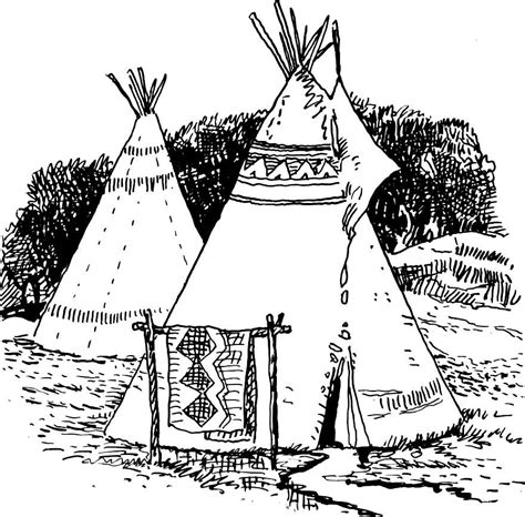 Teepee Coloring Pages Coloring Pages