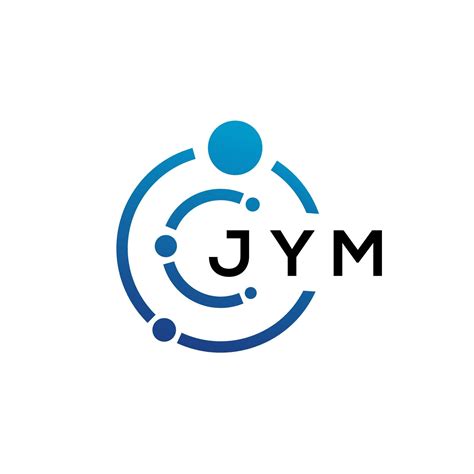 diseño de logotipo de tecnología de letra jym sobre fondo blanco jym