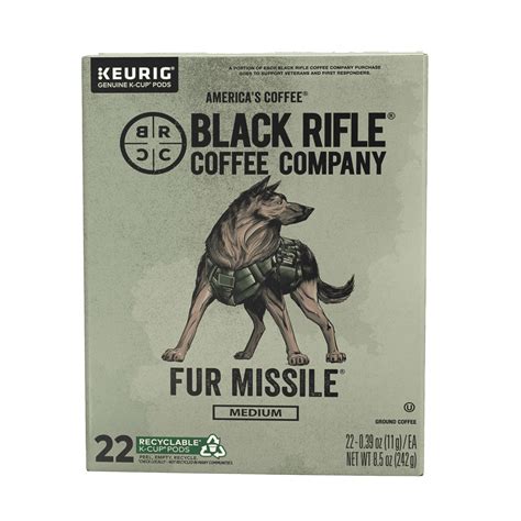 Black Rifle Coffee Company Fur Missile K-Cup Pods, Medium Roast, 22 Ct
