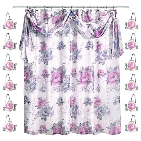 Zahari Home Pc Michelle Bathroom Shower Curtain Sets Shower Curtain