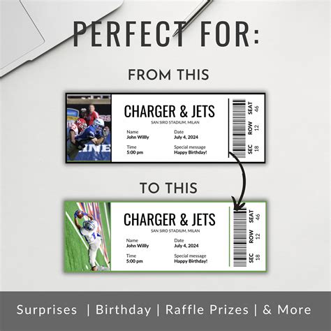 Editable Sports Ticket Template, DIY Sporting Ticket, Custom Sports ...