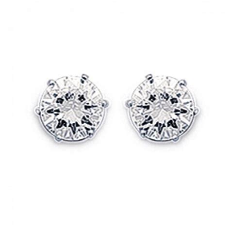 Boucles d oreilles puces serti clos rond Zircone 4mm Argent Rhodié