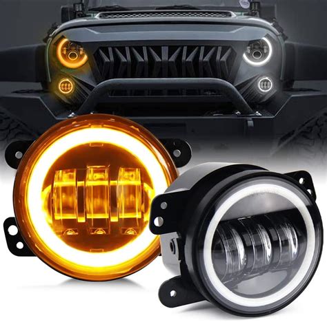 Amazon UNI SHINE 4 Inch LED Fog Lights Halo Ring Work Light