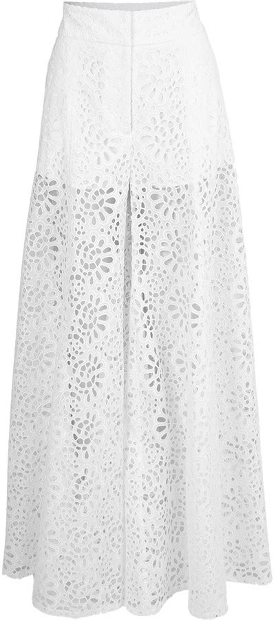 Carolina Herrera Eyelet Wide Leg Pant ShopStyle