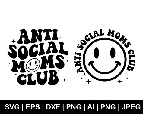 Anti Social Moms Club Svg Mom Life Svg Mothers Day Svg Etsy