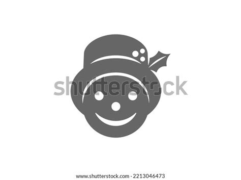 Vector Illustration Silhouette Snowman Head Hat Stock Vector (Royalty ...