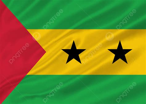 Waving Sao Tome And Principe Flag Background, Sao Tome And Principe