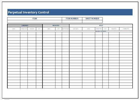 ms excel comprehensive inventory control template