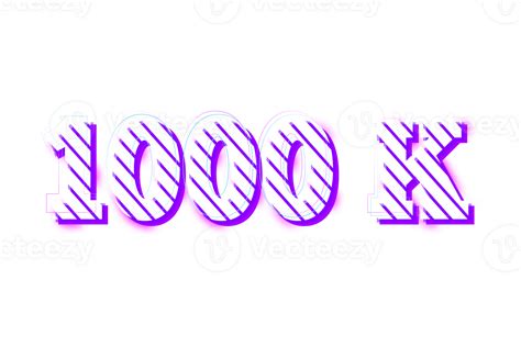 1000 K Subscribers Celebration Greeting Number With Stripe Design