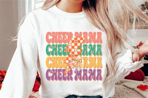 Cheer Mama Png Cheerleader Mom Retro Groovy Lightning Bolt