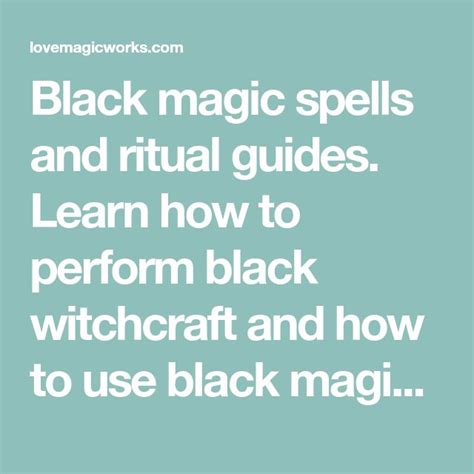 Black magic spells and ritual guides. Learn how to perform black ...