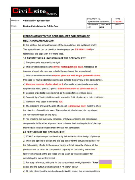 Pile Cap Design Calculation Details | PDF