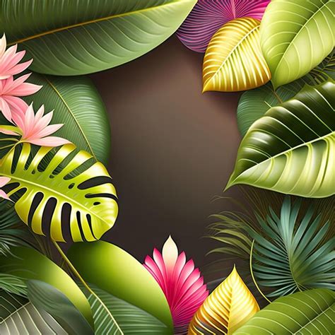 Premium Ai Image Tropical Leaves Frame