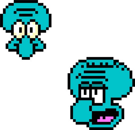 Mad Dog Squidward Pixel Art Grid Clipart Large Size Png Image Pikpng ...