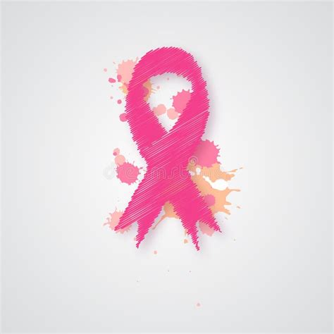 Pink Ribbon Pink Glitter Ribbon Symbol Of Breast Cancer Awareness On