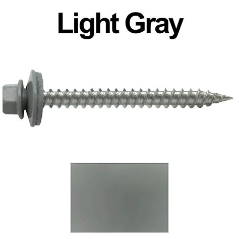 Stainless Steel Metal Roofing Screws (250) 9 x 2" LIGHT GRAY hex head ...