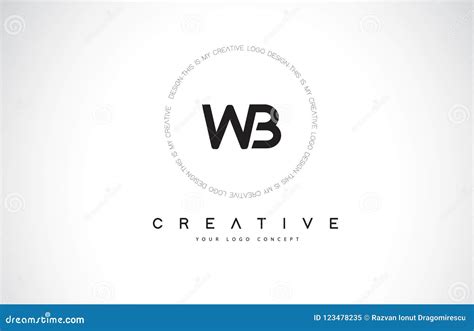 WB W B Logo Design Letra Criativa Preto E Branco Vec Do Texto