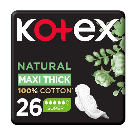 Kotex Natural Maxi Thick For Super With Wings - 26 Pads at Nice One KSA