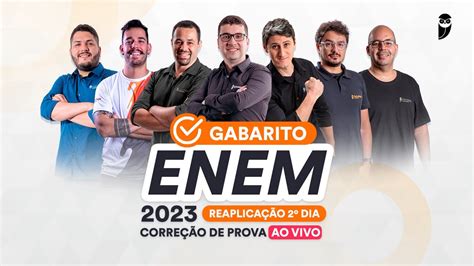 Gabarito reaplicação ENEM 2023 2º dia Correção de prova AO VIVO YouTube