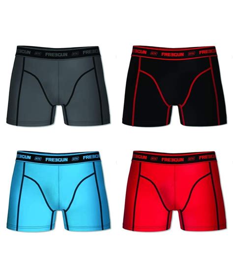 Lot De 4 Boxers Freegun Homme Uni En Coton AKTIV Sport 360