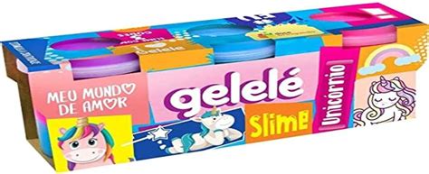 Slime Gelelé Doce Brinquedo Unicórnio 3 Potes de 152 Gramas Amazon