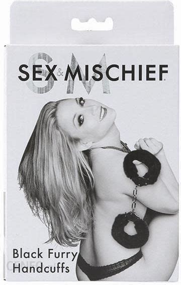 Sportsheets Kajdanki Z Futerkiem Sex Mischief Furry Handcuffs Black