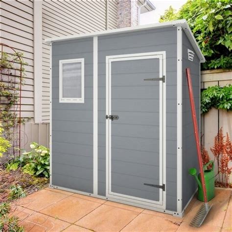 Keter Grey Manor Pent Plastic Garden Shed 6ft X 4ft Outdoor Storage