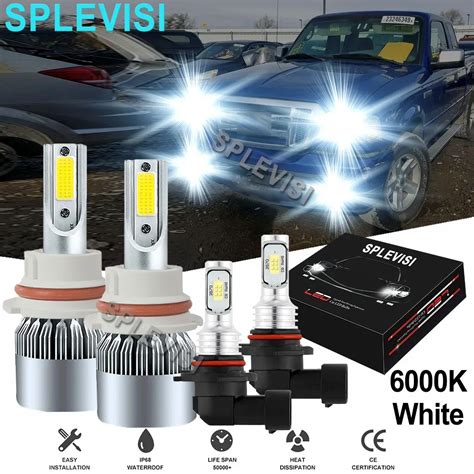 Car White Led Headlight Fog Kit Hb H Conversion Bulb Kit