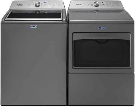 Maytag Mawadrgc2 Side By Side Washer And Dryer Set With Top Load Washer And Gas Dryer In Metallic