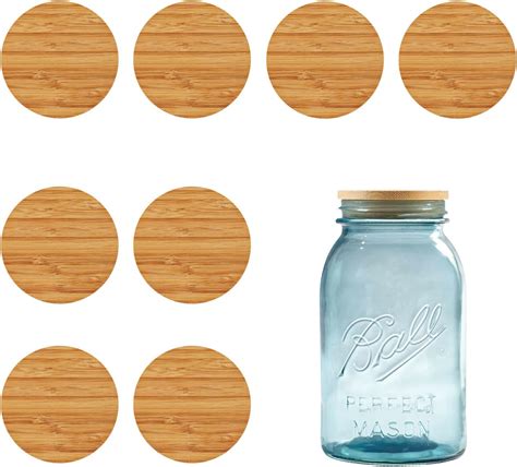 Amazon Wooden Mason Jar Lids Pcs Bamboo Wooden Storage Lids