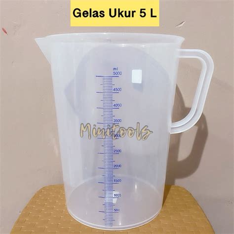 Jual Jd Gelas Takar Ukur Takaran Plastik 5 Liter Green Leaf 1835 Gelas