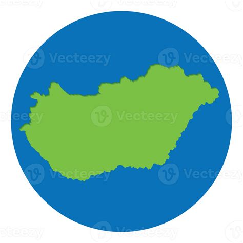 Hungary Map Map Of Hungary In Green Color In Globe Design With Blue