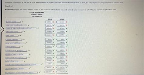 Solved Balance Stheet Calculations Fermer Company T Balance Chegg