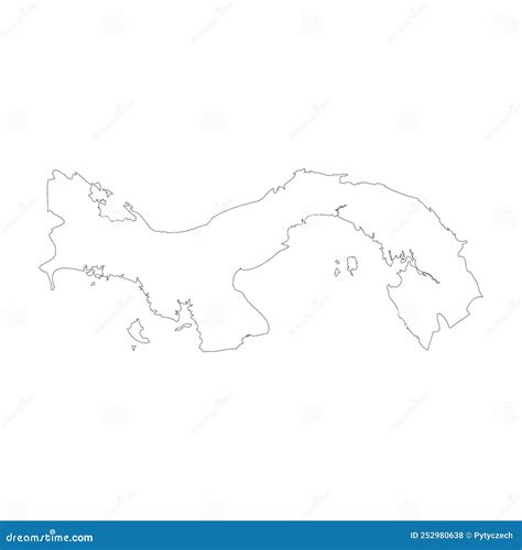 Panama Vector Country Map Outline Stock Vector Illustration Of High