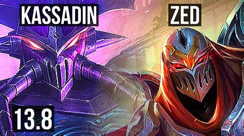 KASSADIN Vs ZED MID 2 5M Mastery 1500 Games Dominating KR