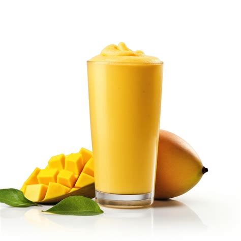 Premium Ai Image Glass Of Mango Smoothie Isolated