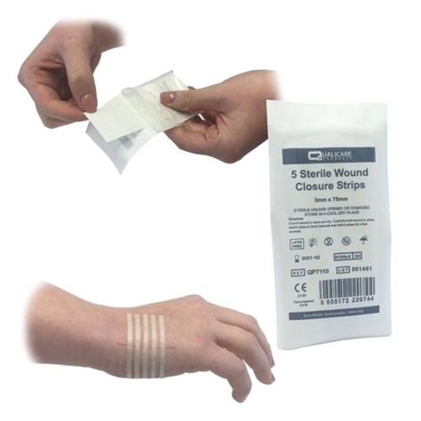 Sterile Skin Closure Wound And Cuts Dressing Strips 1 Pack 5 Strip 3mm By 75mm Ebay