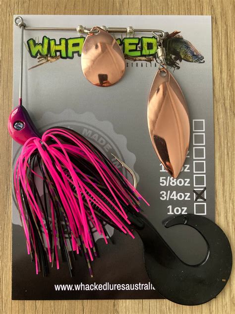 34oz Spinnerbait Musk Pink Grub Trailer Copper Willow Blade