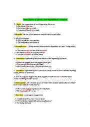 Figures of speech worksheets