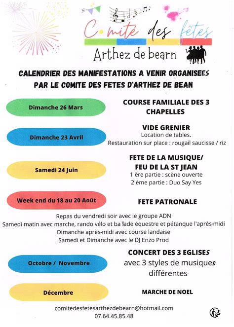 Le Beau Programme Du Comit Des F Tes Arthez Mon Village Site D