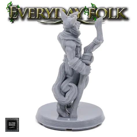 Male Catfolk Guide Everyday Folk 3D Print Resin Simtasia