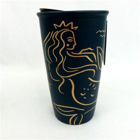 Starbucks Siren Mermaid Anniversary Ceramic Travel Tumbler Blue