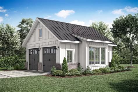 2 Car Detached Garage Plan With Oversized Doors 661 Sq Ft 51876hz Architectural Designs