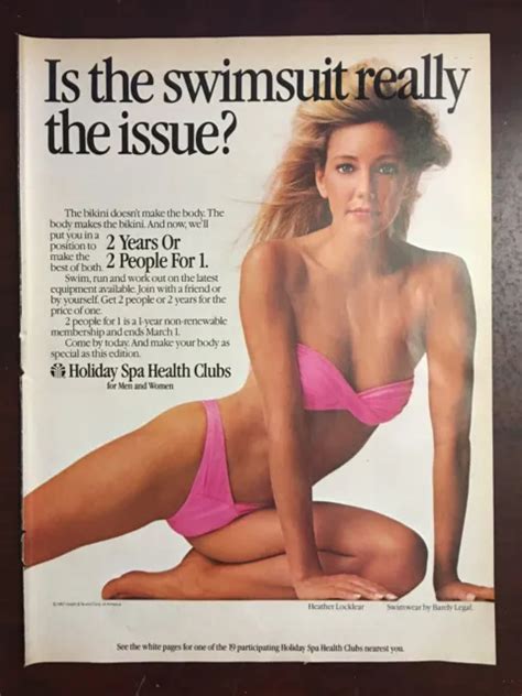 VINTAGE 1987 HEATHER LOCKLEAR BIKINI PRESIDENTS HEALTH GYM Poster Photo